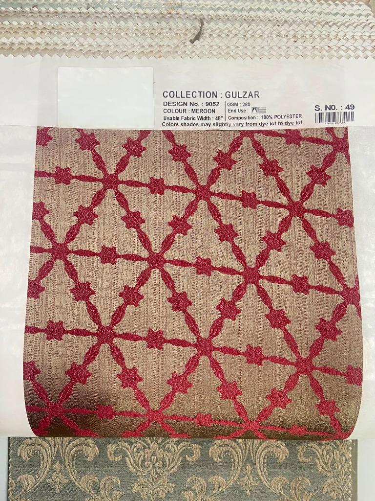 Gulzar Collection - Maroon Starburst Fabric Swatch