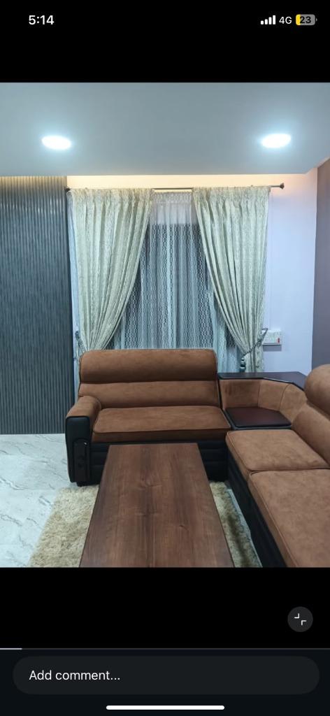 Golden cream curtains in premium living room