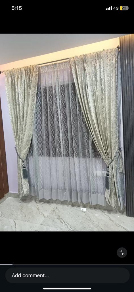 Gold branch patterned textured curtains