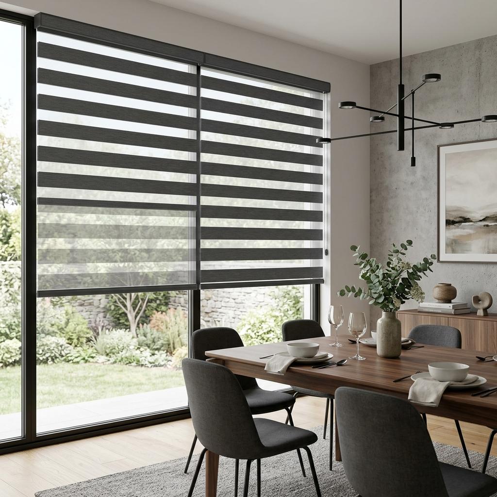 Elegant zebra dual-layer roller blinds