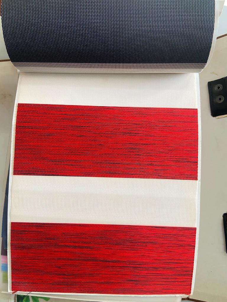 Zebra blinds swatch crimson red