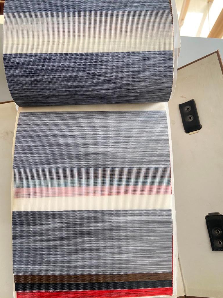 Zebra blinds swatch slate grey-blue