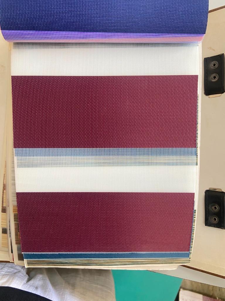 Zebra blinds swatch wine burgundy